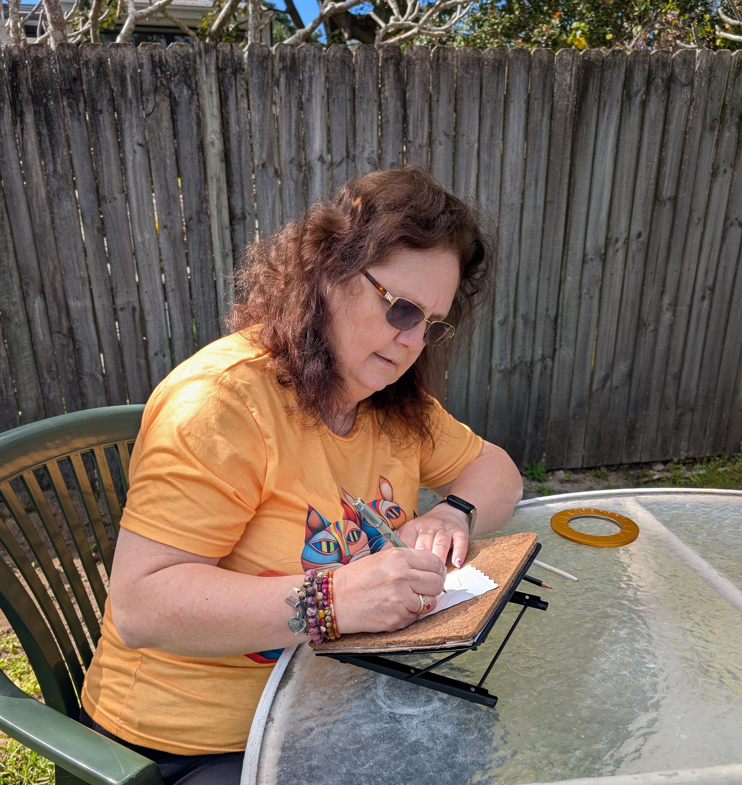 Sue, Certified Zentangle® Teacher and the artist behind Tangled Glory